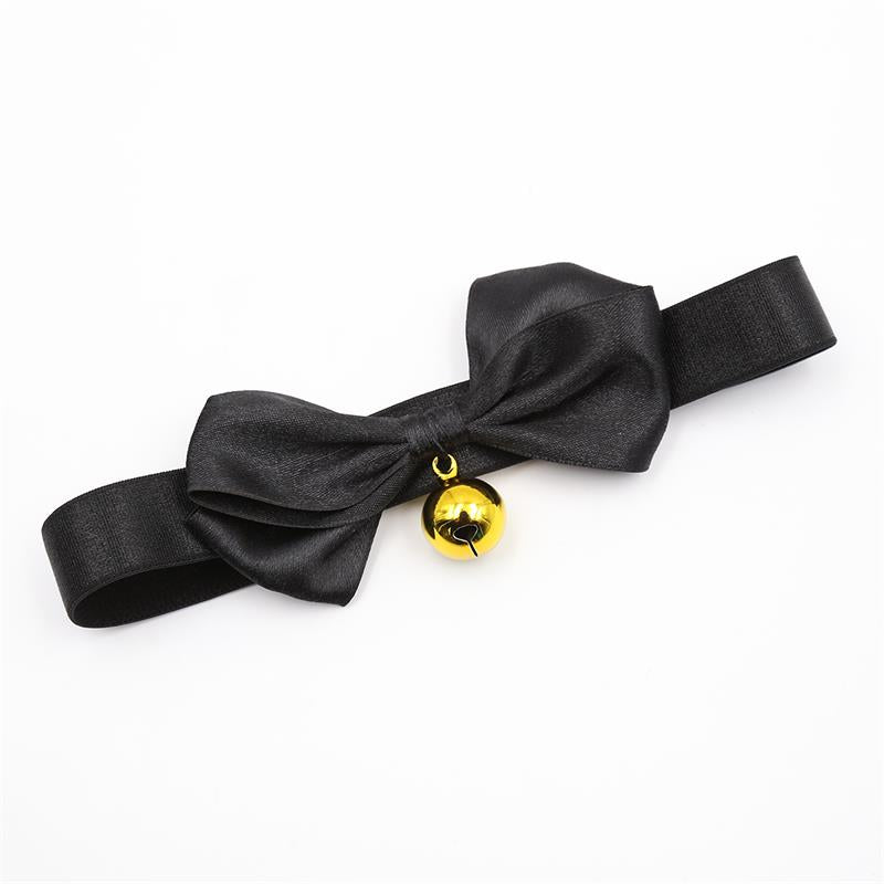 Collar Con Lazo Y Cascabel 36 Cm Negro L