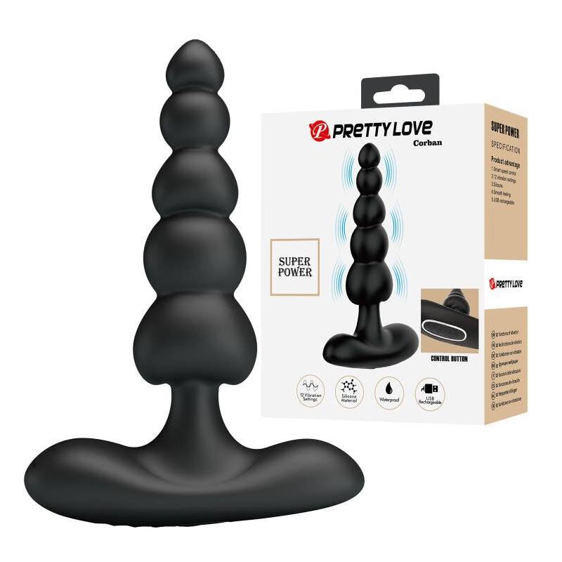 Pretty Love - Corban Vibrador Anal 10 Vibraciones Negro