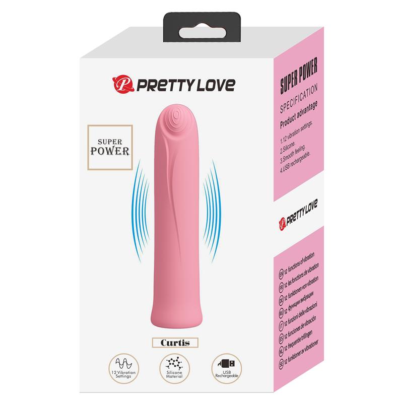 Pretty Love Curtis Mini Vibrador Super Power 12 Vibraciones Silicona Rosa