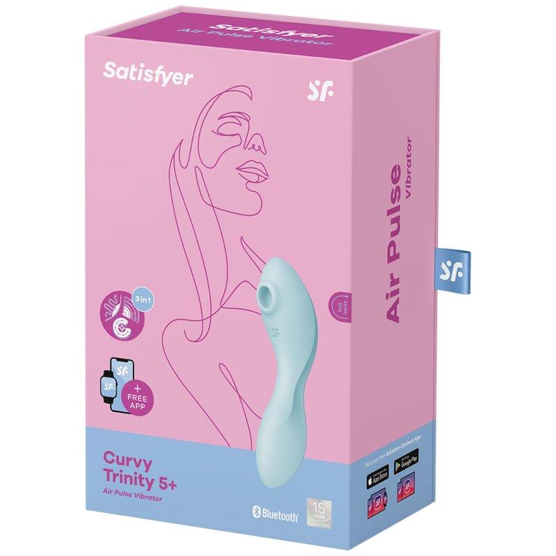 5 Estimulador Y Vibrador Satisfyer Curvy Trinity - Azul