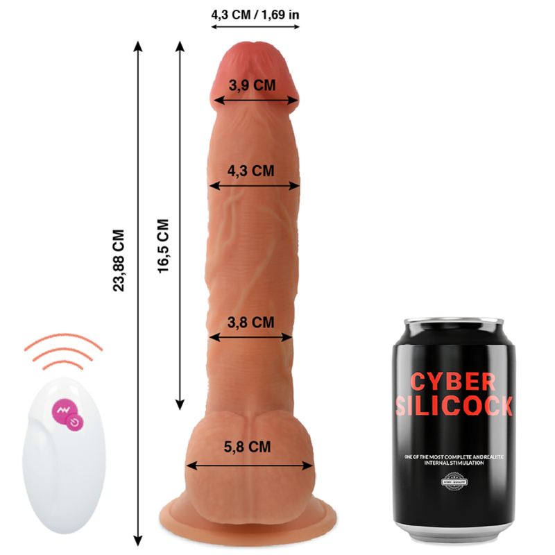 Cyber Silicock - Realistico Control Remoto Mr John 23.88 Cm -O- 4.3 Cm