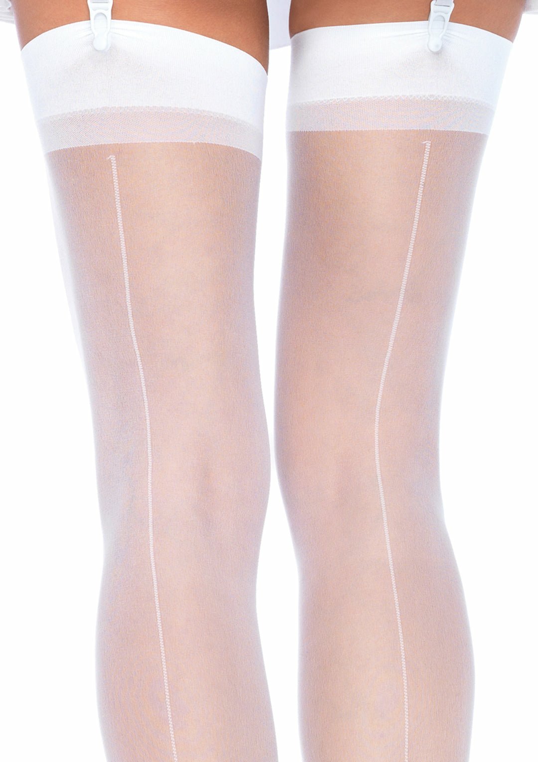 Leg Avenue Medias Con Costura Trasera Blancas