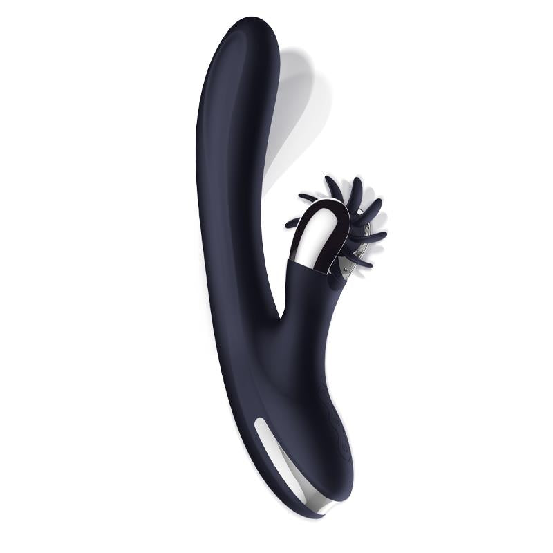 Darkspace Vibrador Con Lenguas Rotadora Y Movimiento Finger Azul