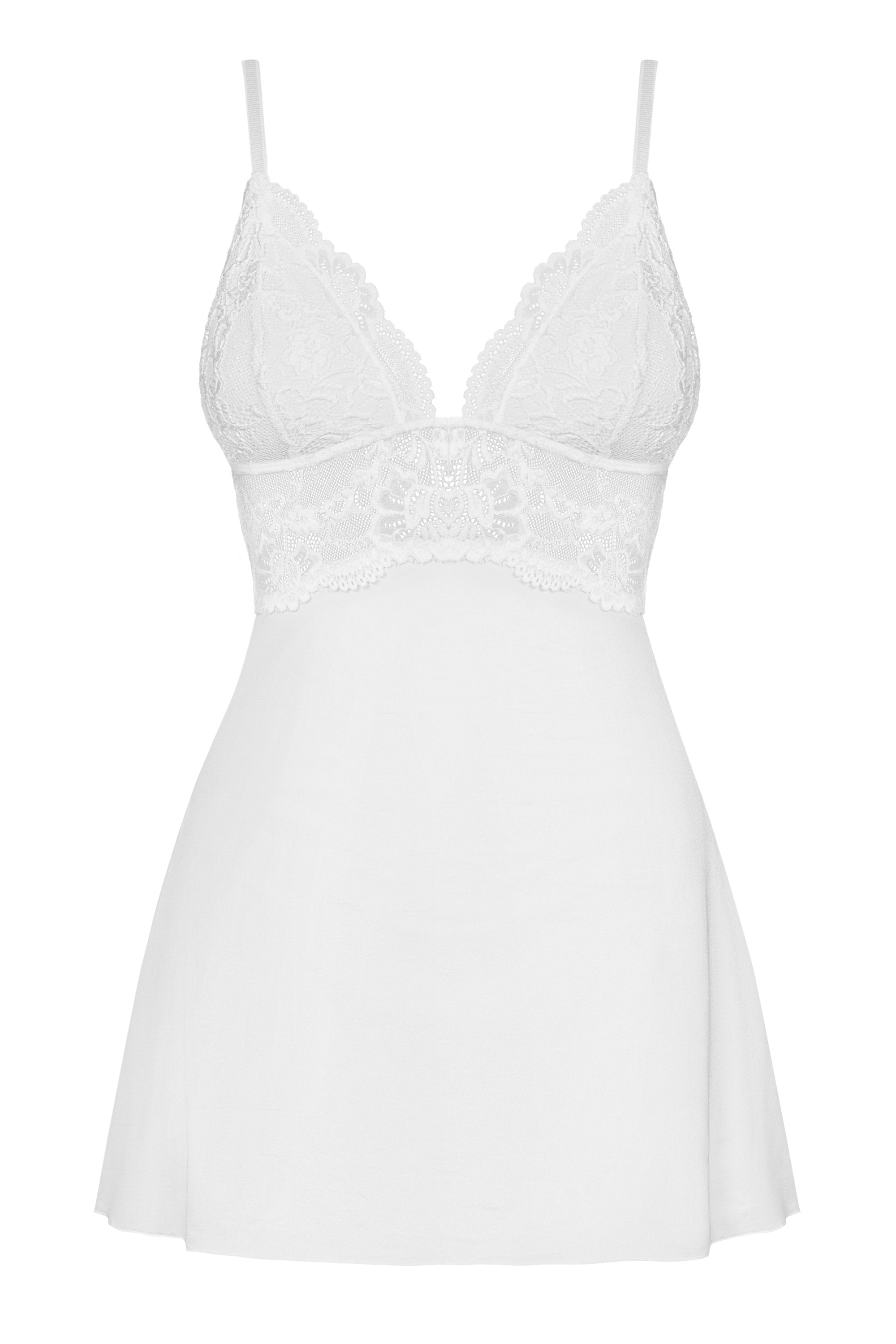 Babydoll Y Tanga Color Blanco Talla (Interno):S/M