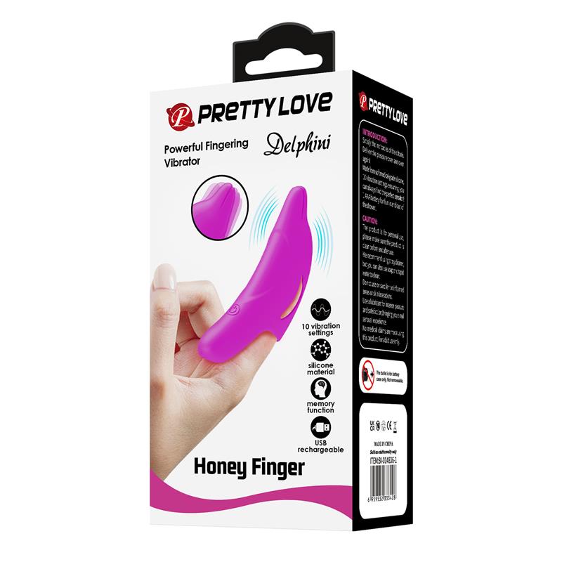 Pretty Love - Delphini Poderoso Estimulador De Dedo Morado
