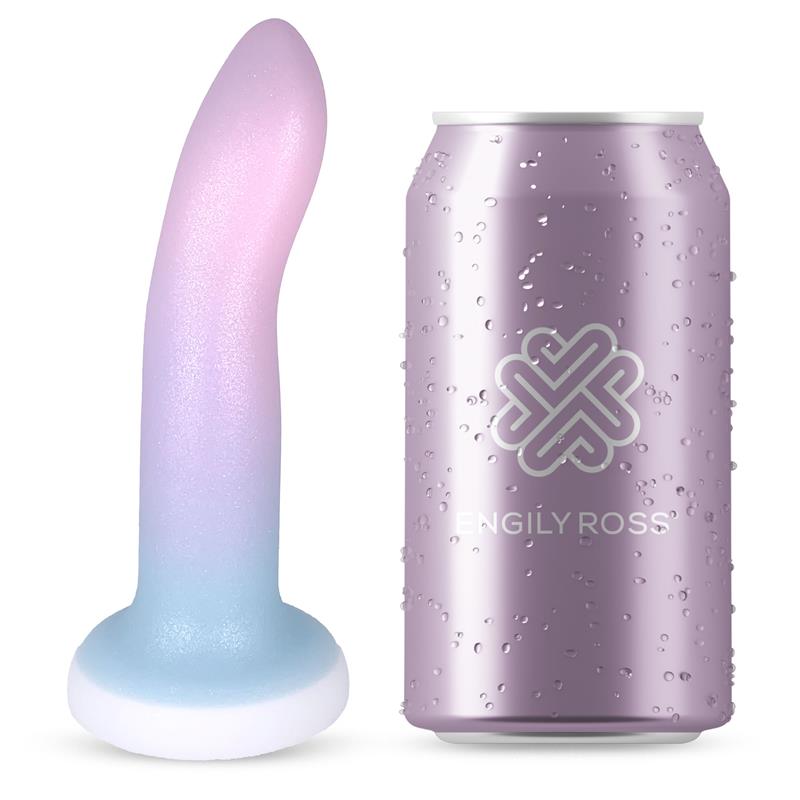 Dildo Silicona Líquida Color Degrado Con Ventosa 13.6 Cm