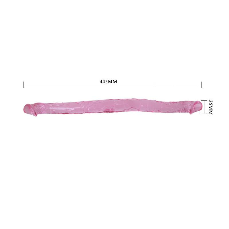 Dildo Doble Color Rosa 44 Cm