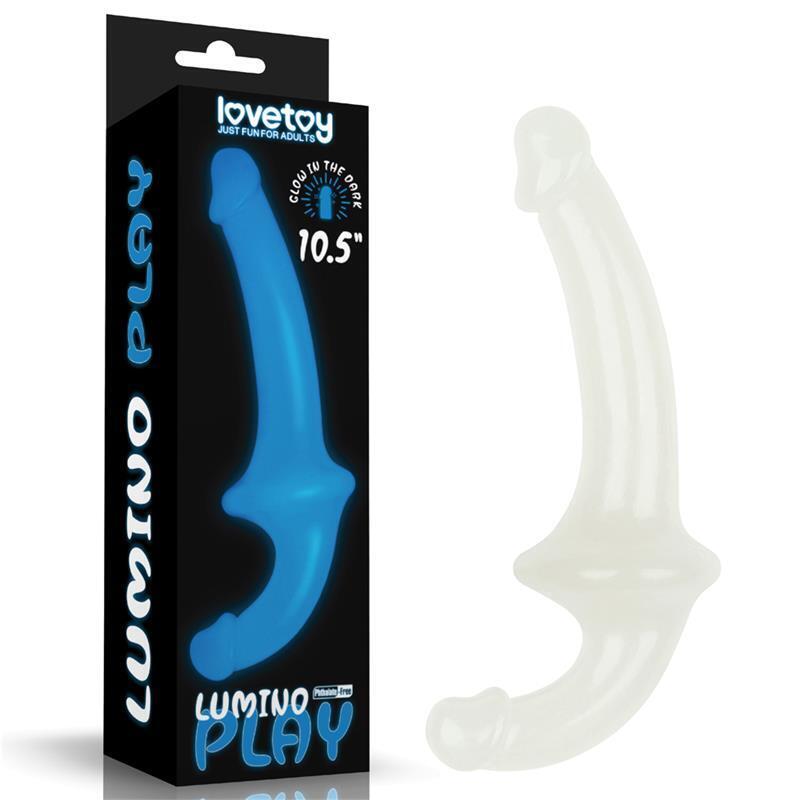 Dildo Doble Lumino Play Luz Azul 10.5