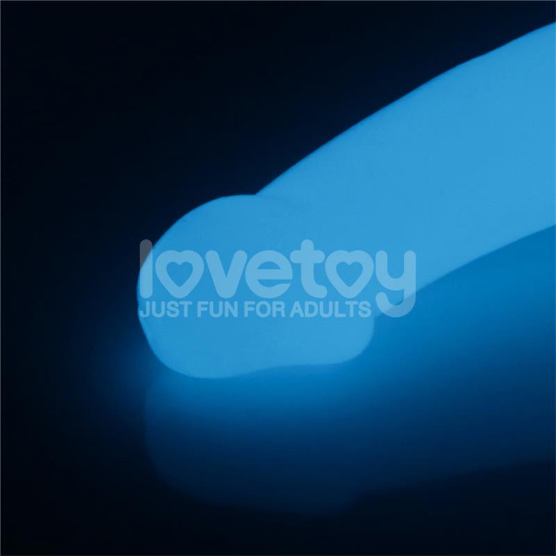 Dildo Doble Lumino Play Luz Azul 10.5