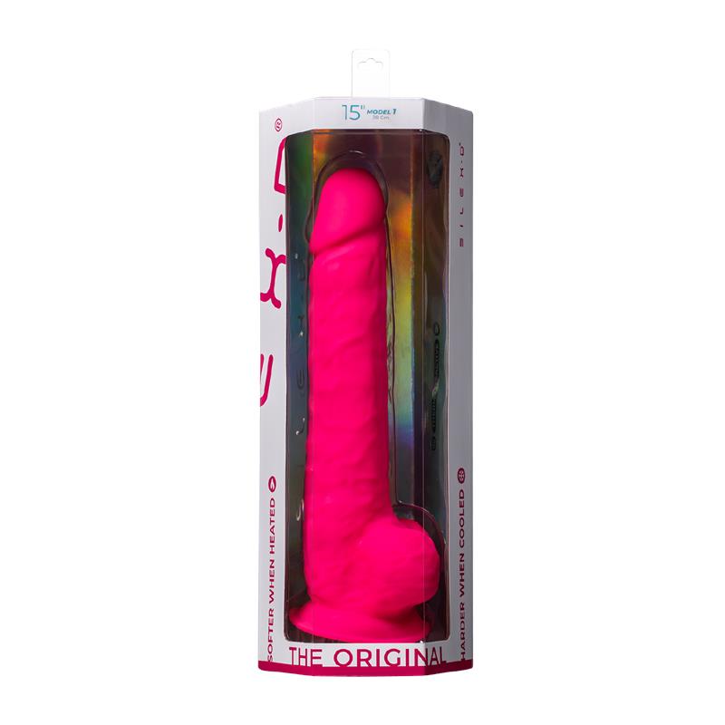 Silexd - Modelo 1 Pene Realistico Silicona Premium Silexpan Fucsia 38 Cm