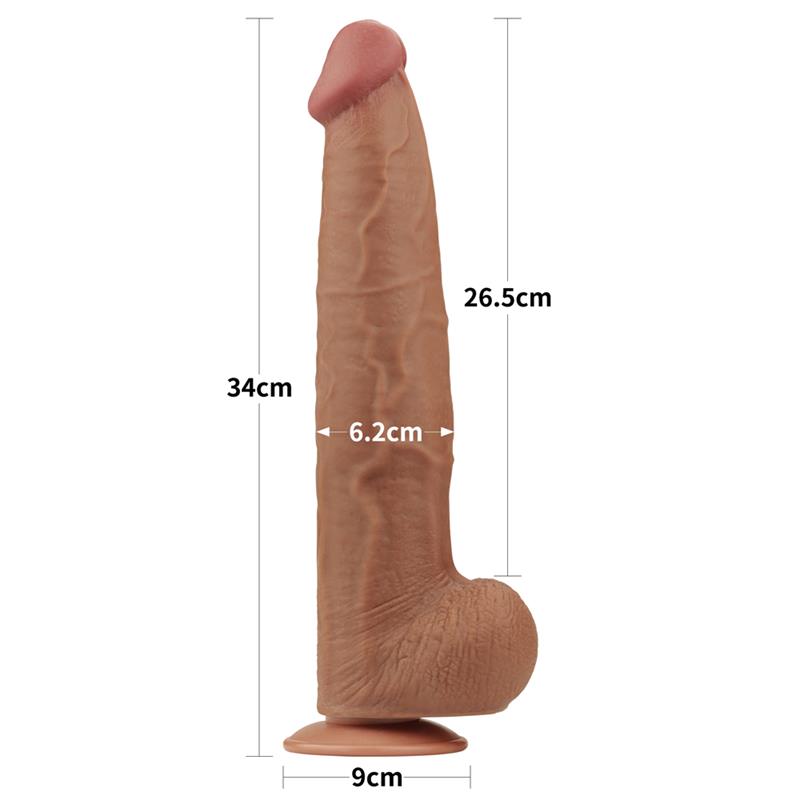 Dildo Dual Density Piel Deslizante 13.5