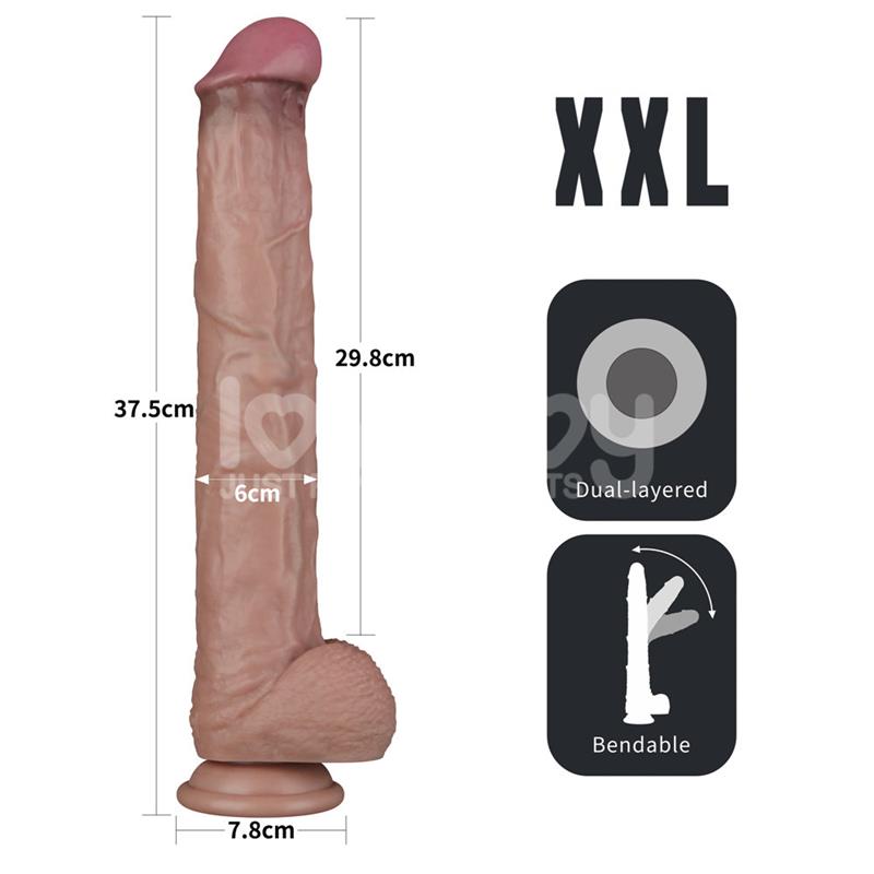 Dildo Dual Layer Articulable Xxl 14,5