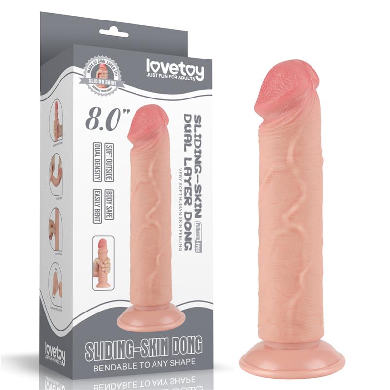 Dildo Dual Layer Piel Deslizante 8