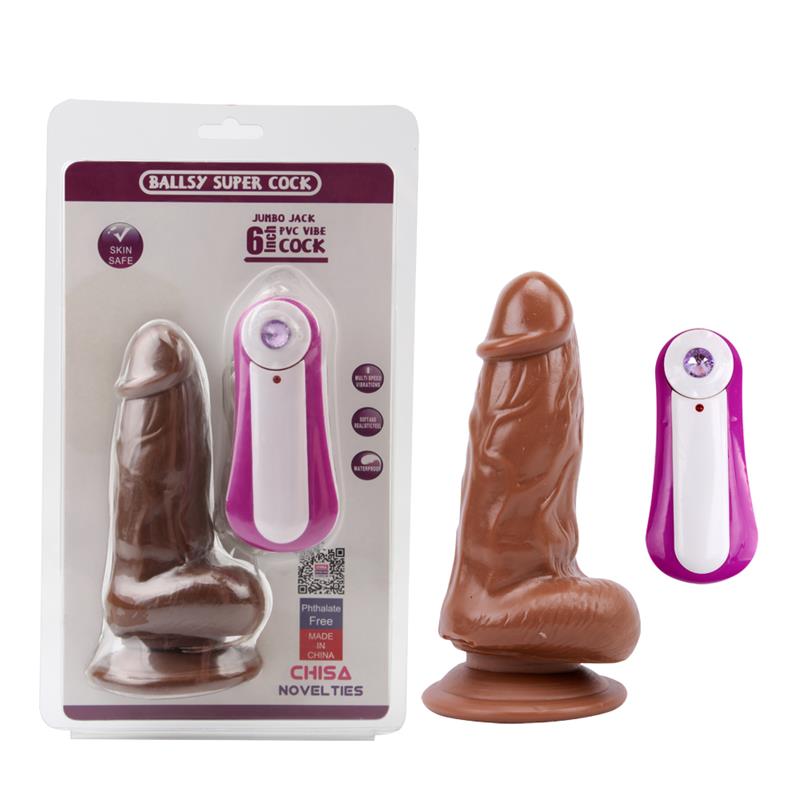 Dildo Jumbo Jack 6 Con Vibración Marrón