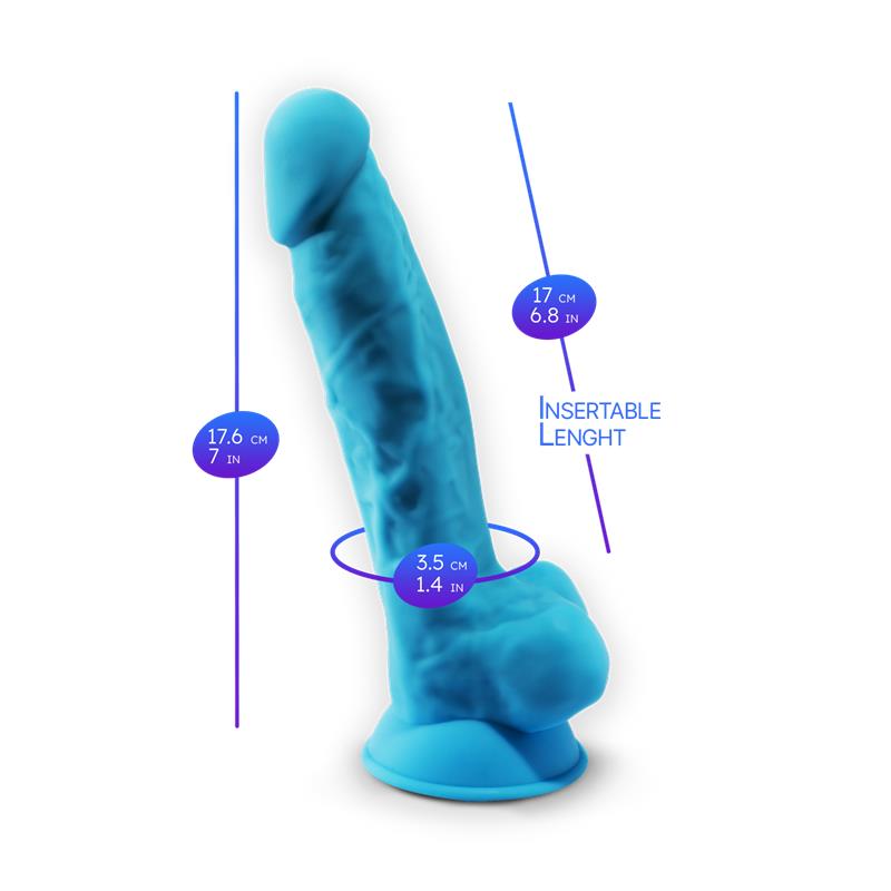 Silexd - Modelo 1 Pene Realistico Silicona Premium Silexpan Azul 17.5 Cm