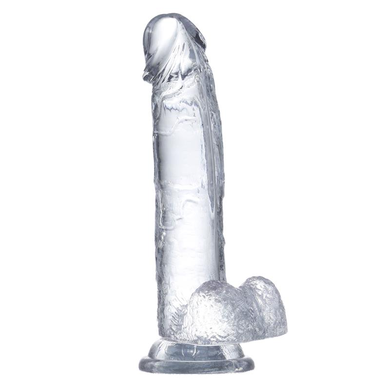 Dildo Realista Con Testículos Material Cristalino 20 Cm
