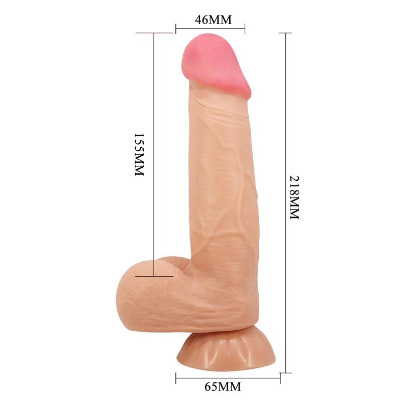 Pretty Love - Sliding Skin Series Dildo Realístico Con Ventosa Piel Deslizante Control Remoto Natural 21.8 Cm