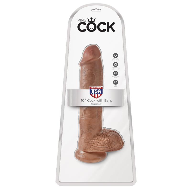King Cock - Pene Realistico Con Testiculos 19.8 Cm Caramelo