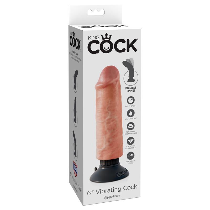 King Cock Dildo Vibrador 15.24 Cm Natural