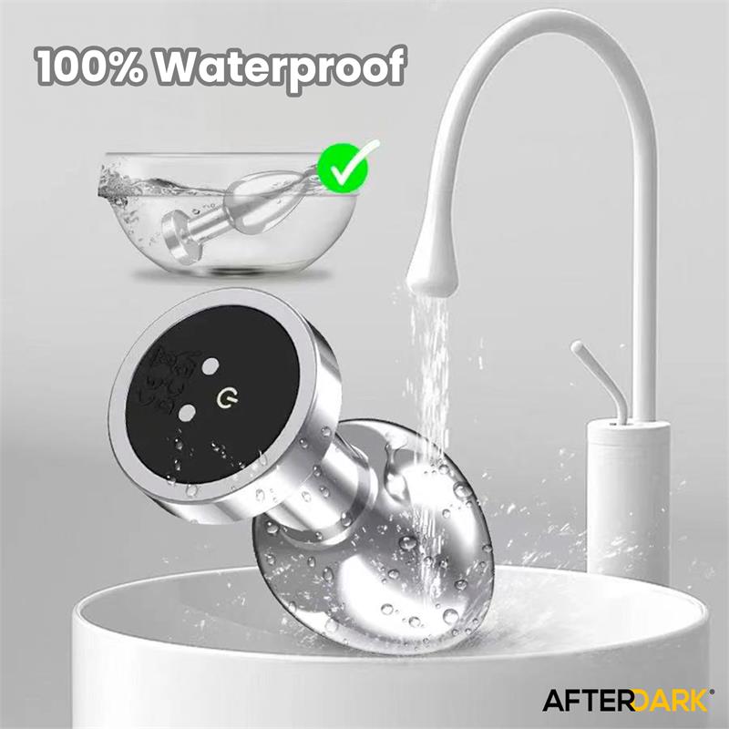 Dimpor Plug Anal Cromado Con Vibración Usb Magnético Talla M