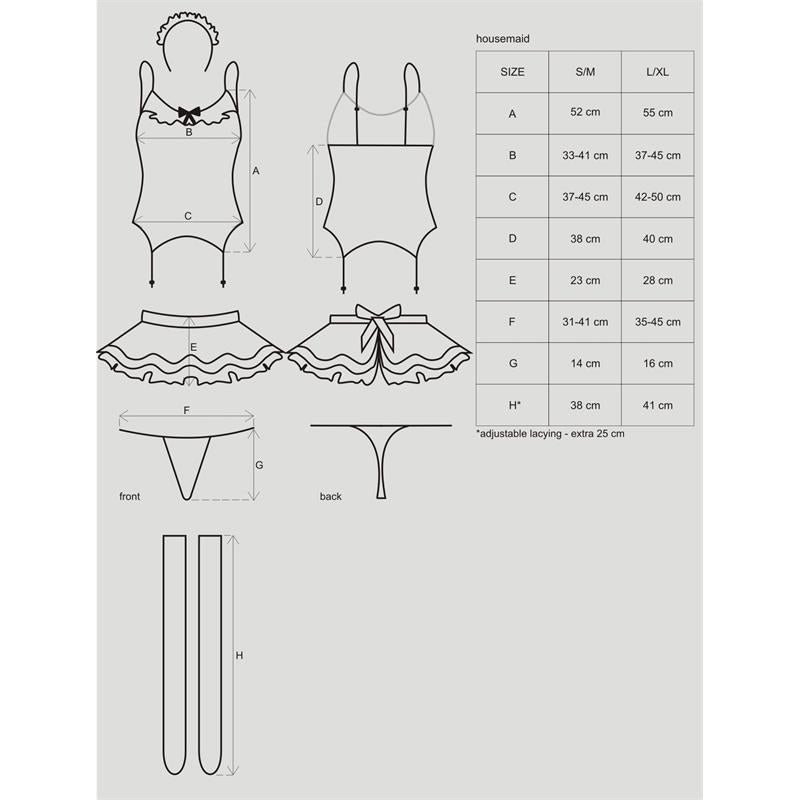 Disfraz De Sirvienta 5 Piezas Talla (Interno):S/M