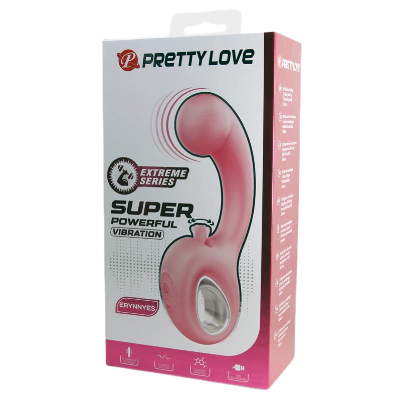 Pretty Love - Erynnyes Vibrador Punto G + Estimulador Clítoris 10 Vibraciones Rosa