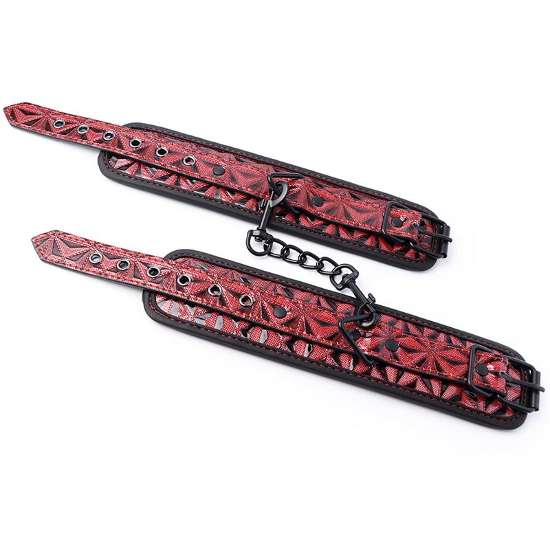 Esposas De Muñeca Acolchadas Ajustable Diamond Cuero Vegano