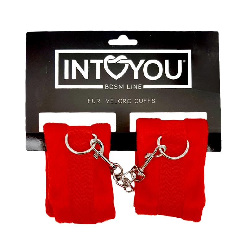 Esposas De Tela Con Velcro Para Muñecas Con Pelo Largo Rojo