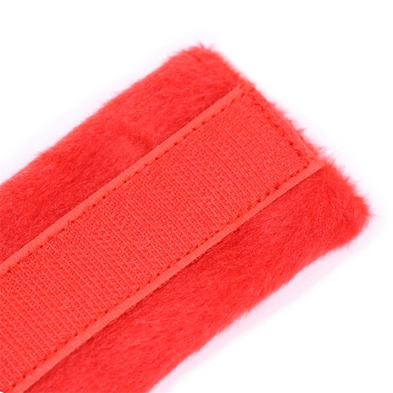 Esposas De Tela Con Velcro Para Muñecas Con Pelo Largo Rojo