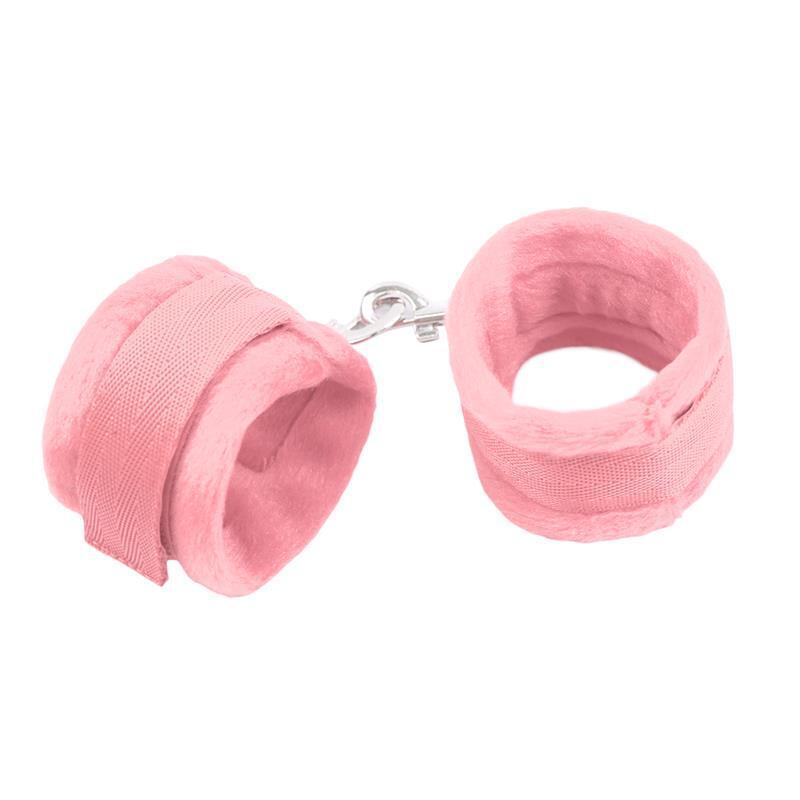Esposas De Tela Con Velcro Para Muñecas Con Pelo Largo Rosa