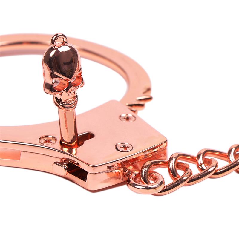 Esposas Oro Rosa Con Llaves De Calavera