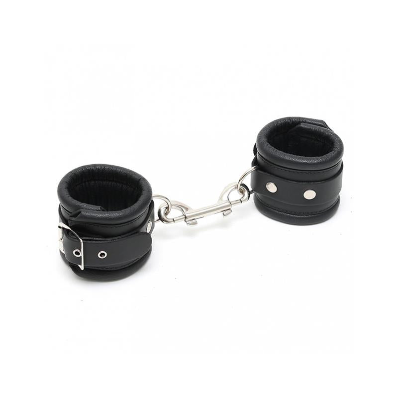 Esposas Para Pies Cuero Negro 7cm