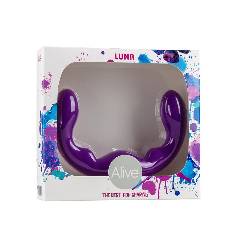 Alive - Luna Dildo Doble Penetracion Silicona Violeta 25 Cm
