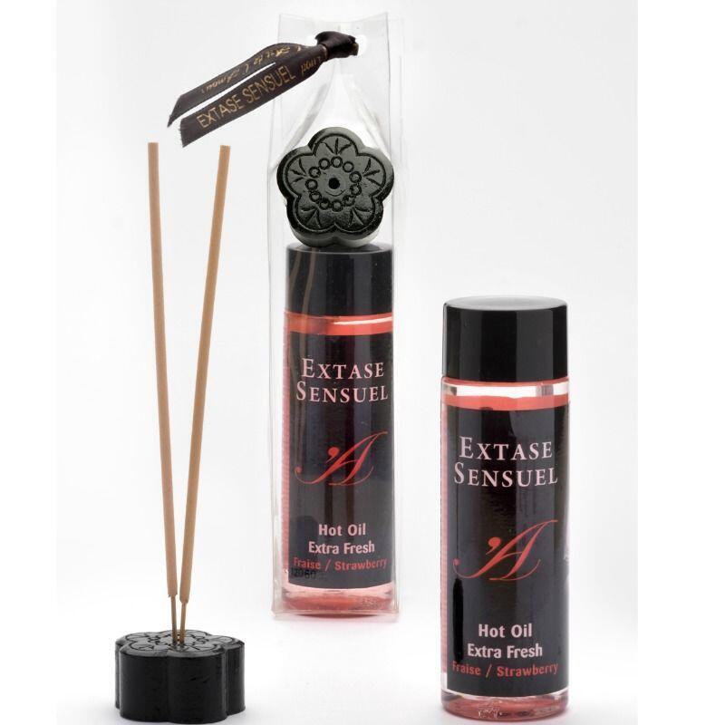Extase Sensual - Aceite Masaje Efecto Extra Fresh Fresa 100 Ml