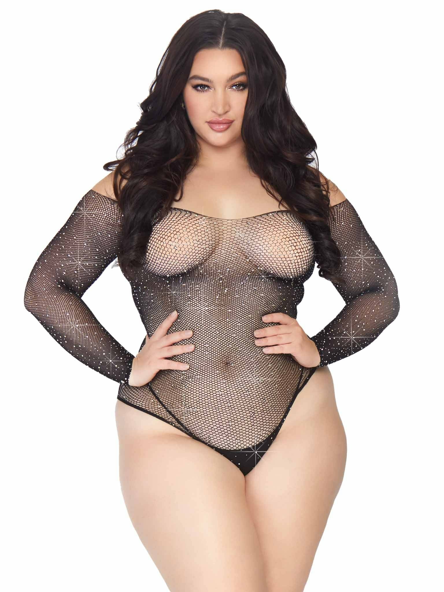 Leg Avenue - Crystalized Fishnet Bodystocking 1x-2x
