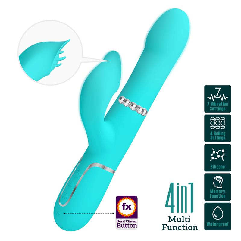 Pretty Love - Vibrador Rabbit Perlas Verde Agua