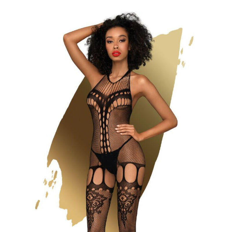 Fancy Me Body De Rejilla Con Liguero Talla (Interno):Xl