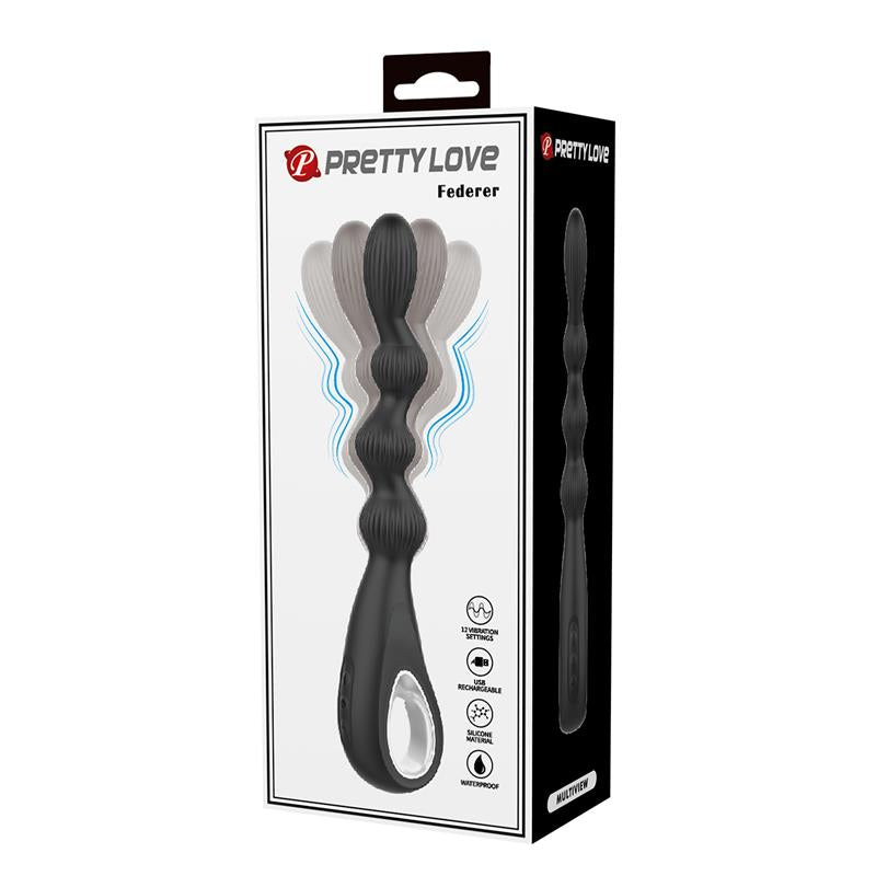 Pretty Love - Federer Vibrador Anal 12 Vibraciones Negro