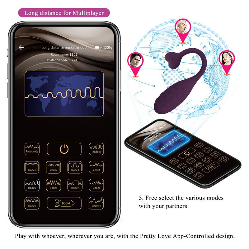 Pretty Love - Fisherman Huevo Vibrador Lila Controlado Por App