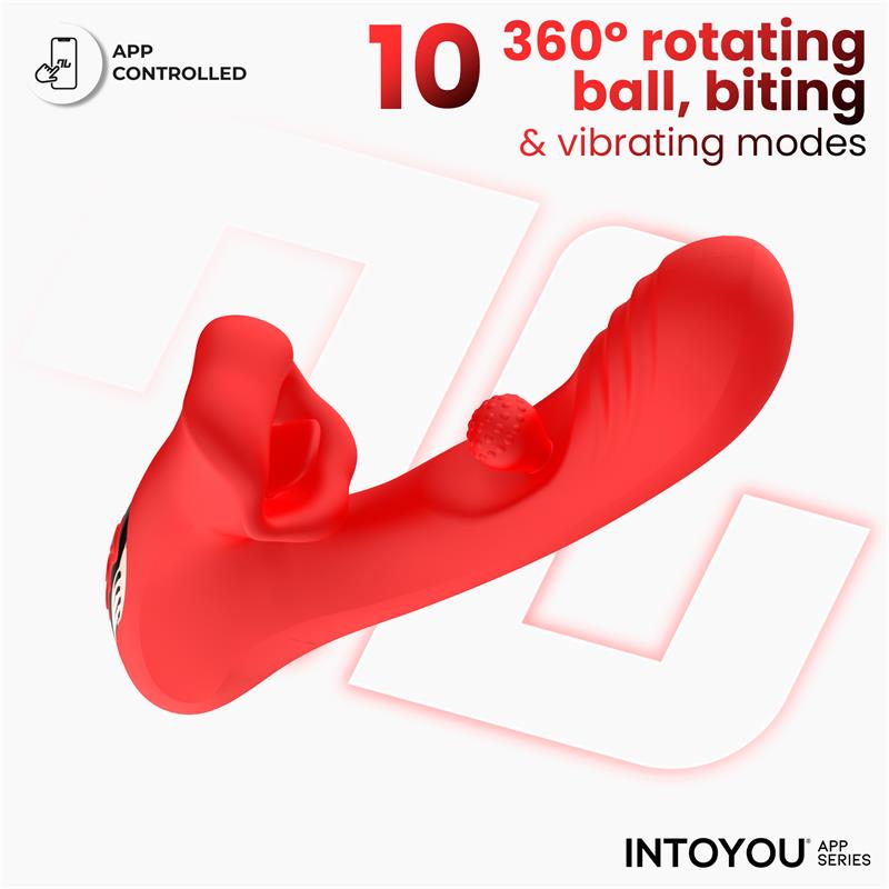 Franky Vibrador Con Biting Y Bola Rotativa Con App