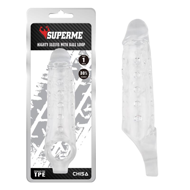 Funda Para El Pene Con Sujeción Para Testículos Mighty Transparente