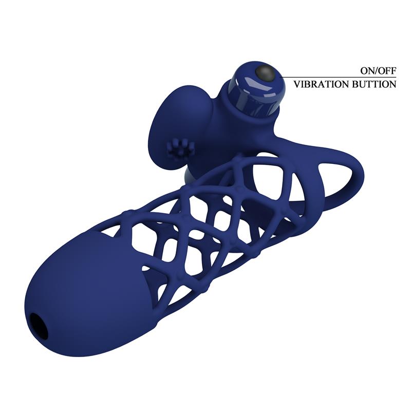 Pretty Love - Giann Anillo Vibrador Con Funda De Silicona Azul
