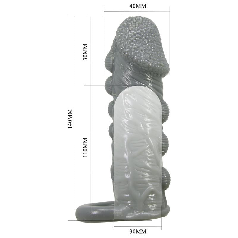 Pretty Love - Funda Realística Alargadora Y Retardante Para Pene Gris