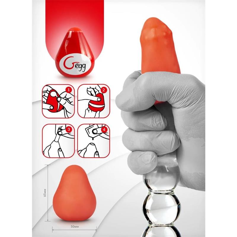 G-Vibe - Huevo Masturbador Texturado Reutilizable Rojo
