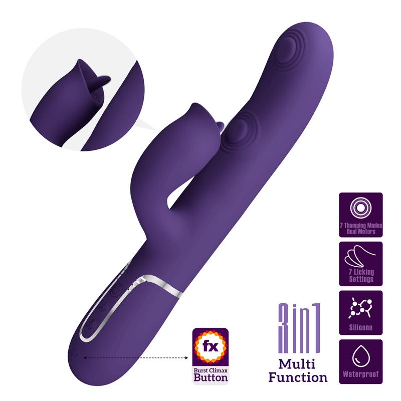 Pretty Love - Vibrador Rabbit Con Licking Morado