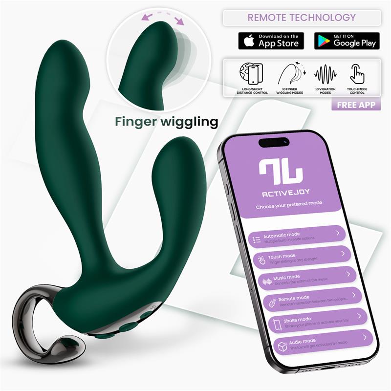 Greeny Masajeador Prostático Con Finger Wiggling Y App