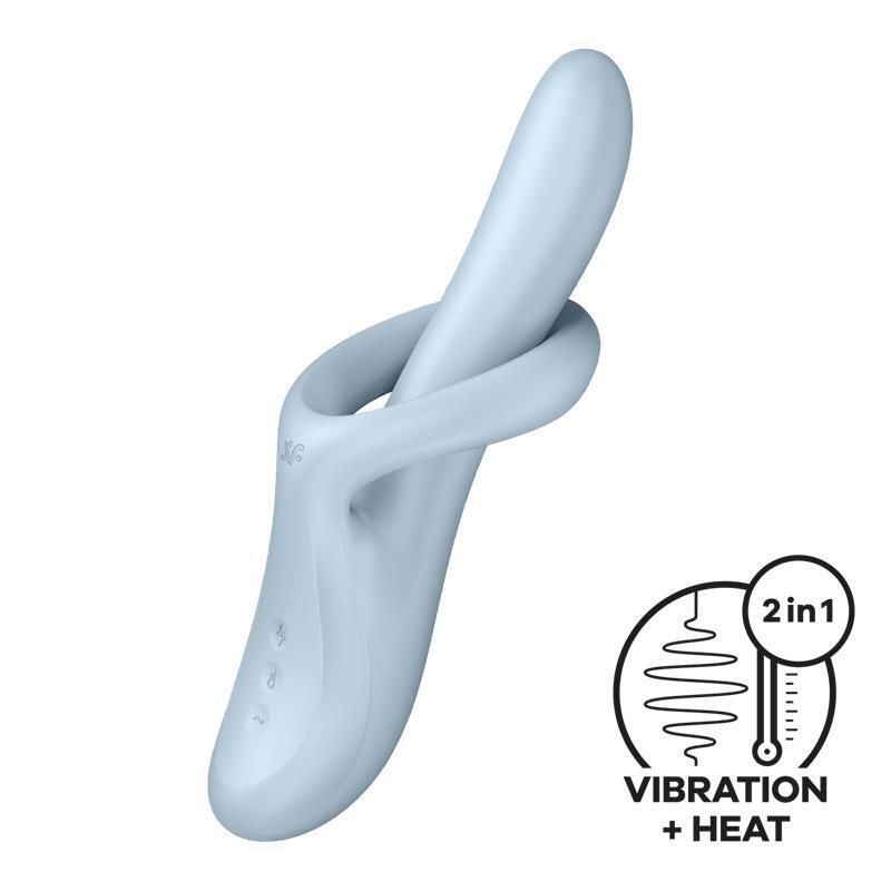 Heat Flex 4 Vibrador Con Rotador Y Calor Azul