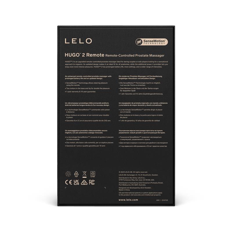 Lelo - Hugo 2 Masajeador De Prostata Control Remoto Negro