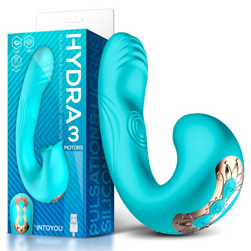 Hydra Vibrador Con Pulsación Y Lengua Estimuladora De Clítoris 3 Motores Usb