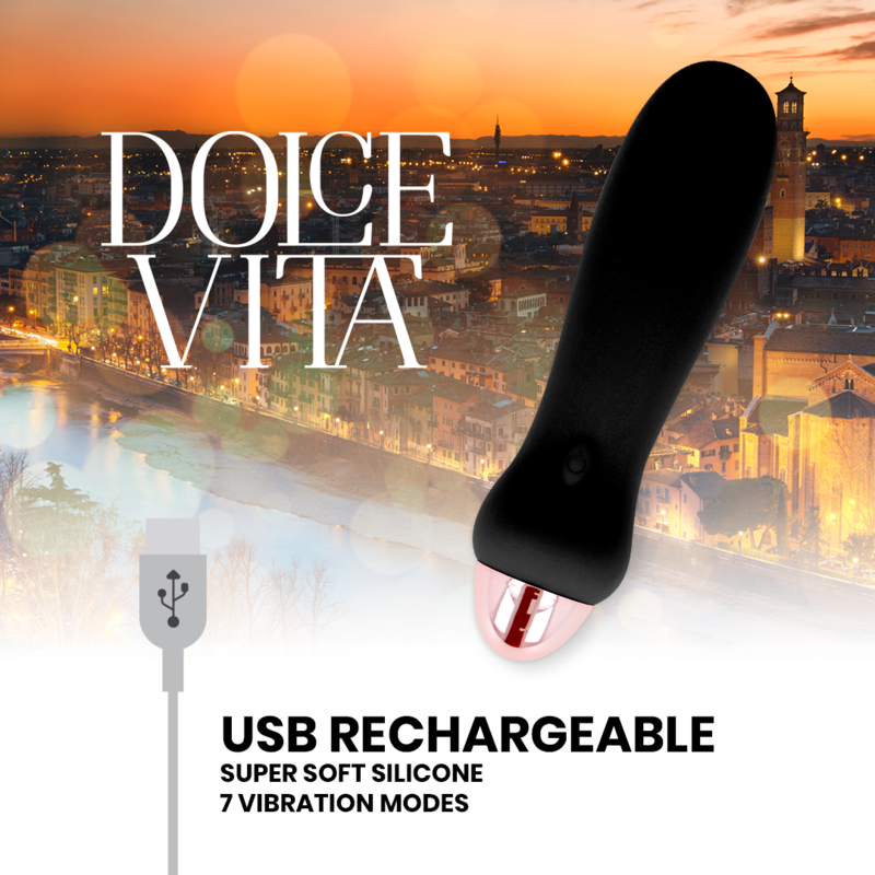Dolce Vita - Vibrador Recargable Five Negro 7 Velocidades